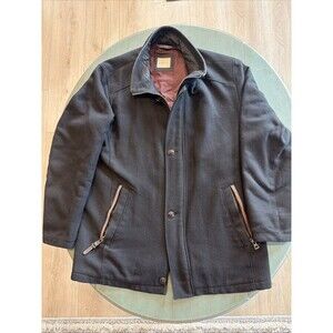 Bugatti Mens Wool Blend Winter‎ Coat Jacket Full Zip Black EU 44 US 34 XS Flaw